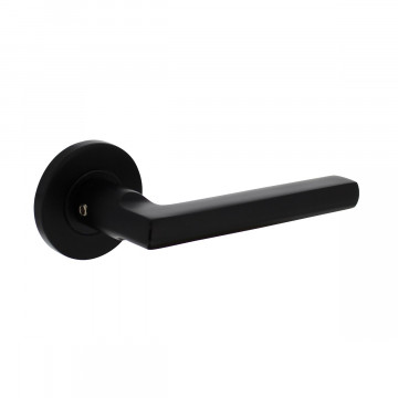 Intersteel Türgriff Winkel 90°-flach auf Rosette ˜55x8 mm Aluminium schwarz