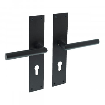 Intersteel Türgriff Jura mit Schild 250x55x2mm Profilzylinderloch 72mm schwarz Edelstahl-304