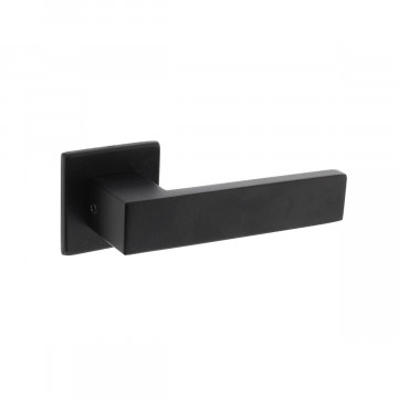 Intersteel Türgriff Amsterdam auf quadratischer Rosette 50x50x5 mm mattschwarz Edelstahl-304