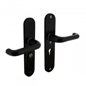 Intersteel Sicherheitsbeschläge SKG*** Drücker/Drückerprofilzylinder 55 mm mit Zylinderschutz Aluminium schwarz