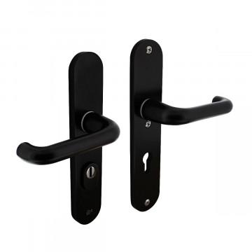 Intersteel Sicherheitsbeschläge SKG*** Drücker/Drückerprofilzylinder 72 mm mit Zylinderschutz Aluminium schwarz
