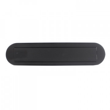 Intersteel Briefkasten oval mit Klappe/Regenkante schwarz Edelstahl-304