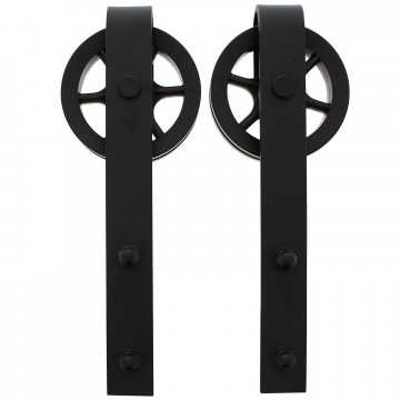 Intersteel 2er-Set Hängerollen Rad 340 mm mattschwarz