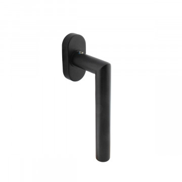 Intersteel Fenstergriff Jura auf ovaler Rosette schwarz Edelstahl-304