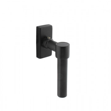 Intersteel Fenstergriff L-Form gerade auf rechteckiger Rosette schwarz Edelstahl-304