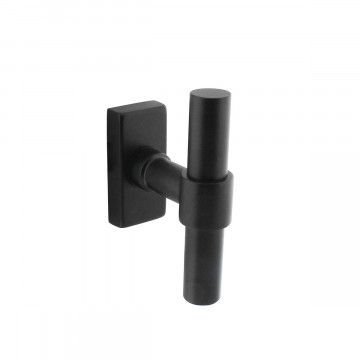 Intersteel Fenstergriff T-Form gerade auf rechteckiger Rosette schwarz Edelstahl-304