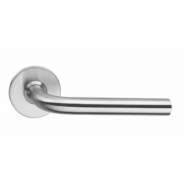 Intersteel Türgriff gerade 16 mm schlank auf Rosette mit Ring Edelstahl gebürstet
