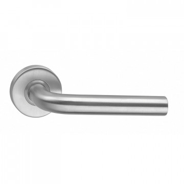 Intersteel Türgriff gerade aufgehängt an Rosette ˜53x10 mm mit Ring Edelstahl gebürstet