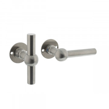 Intersteel Türgriff L/T Kugel mit runder Rosette 42x2 mm Edelstahl gebürstet