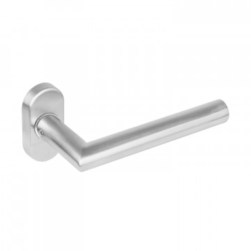 Intersteel Türgriff Winkel 90° auf ovaler Rosette Edelstahl gebürstet