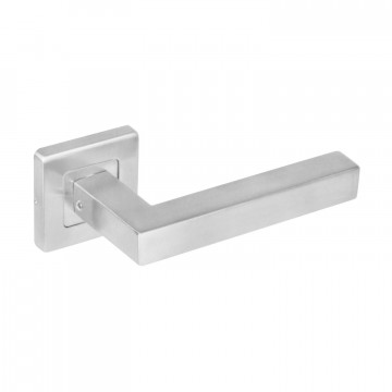 Intersteel Türgriff Quadratisch auf quadratischer Rosette Edelstahl gebürstet