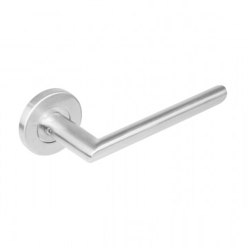 Intersteel Türgriff Oval Angle 90° auf Rosette Edelstahl gebürstet