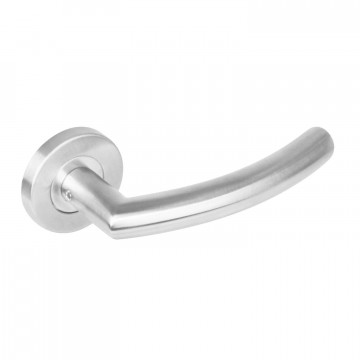 Intersteel Türgriff Halbrund 90° auf Rosette Edelstahl gebürstet