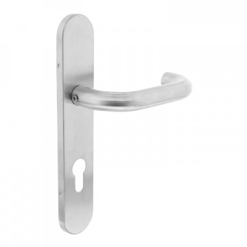 Intersteel Türgriff Rund auf Schildprofil Zylinderloch 72 mm Edelstahl gebürstet
