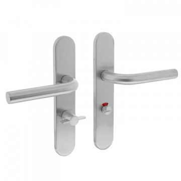 Intersteel Türgriff Gerade auf verdecktem Schild mit WC-/Badarmatur 63 mm Edelstahl gebürstet