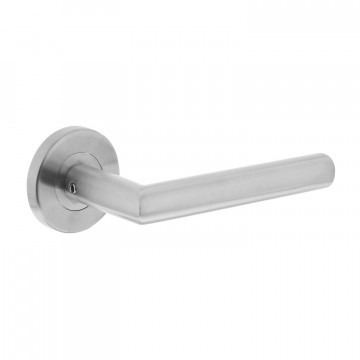 Intersteel Türgriff gerade Winkel 90° auf runder EN1906/4 Rosette Edelstahl gebürstet