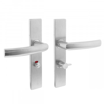 Intersteel Türgriff Block auf rechteckigem Schild Toiletten-/Badezimmerschloss 63 mm Edelstahl gebürstet