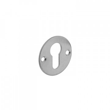 Intersteel Rosette rund flach 50 mm Profil Zylinderloch flach Edelstahl gebürstet