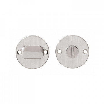 Intersteel Rosette rund flach 50 mm Toiletten-/Badezimmerschloss ohne Fenster mit 8 mm Stift gebürstetem Edelstahl