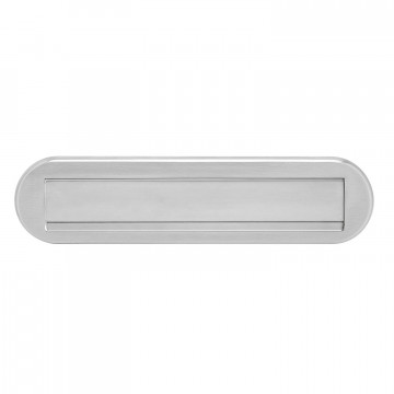 Intersteel Briefkasten oval mit Klappe/Regenrand Edelstahl gebürstet