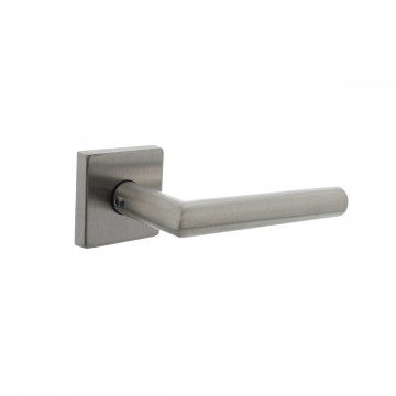 Intersteel Türgriff Jura auf quadratischer massiver Rosette 53x53x10 mm Edelstahl gebürstet hinter Türbeschlägen