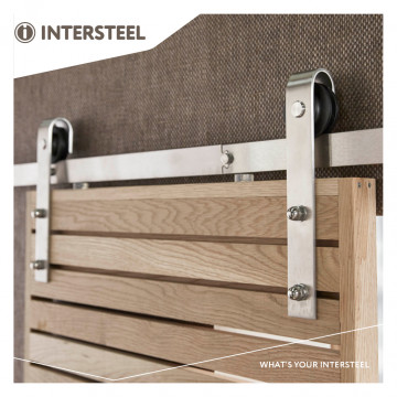 Intersteel Schiebetürsystem Basic aus gebürstetem Edelstahl