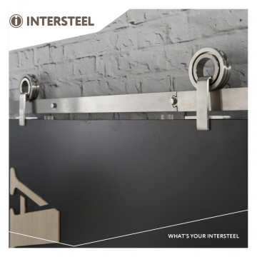 Intersteel Schiebetürsystem Modern Top gebürsteter Edelstahl