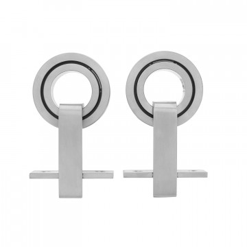 Intersteel 2er Set Hängerollen Modern Top 155 mm Edelstahl gebürstet