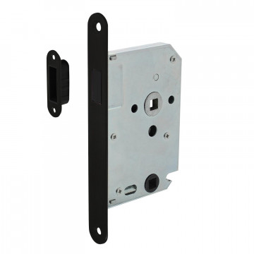 Intersteel Residential Magnetschloss für Bad/Toilette 63/8mm, Frontplatte abgerundet schwarz