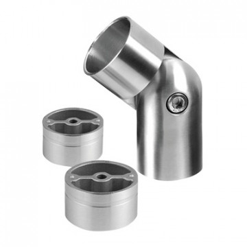 Winkelverbinder variabel (- 90° bis + 90°), Rohr 42 mm, Modell 0302, Edelstahl