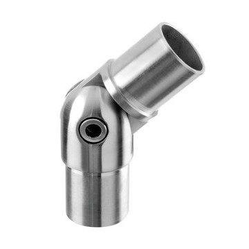 Winkelverbinder 0 bis 90 Grad für Rohr 33,7 x 2,0 mm verstellbar Edelstahl matt geschliffen Modell 0302