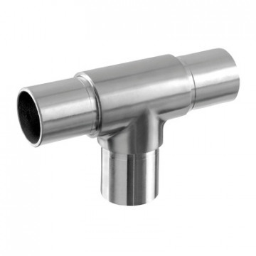 T-Verbindungsstück für Rohr 42,4 x 2,0 mm fest Edelstahl matt geschliffen Modell 0307