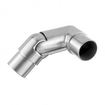 Winkelverbinder 0 bis 70 Grad für Rohr 48,3 x 2,0 mm verstellbar Edelstahl matt geschliffen Modell 0317