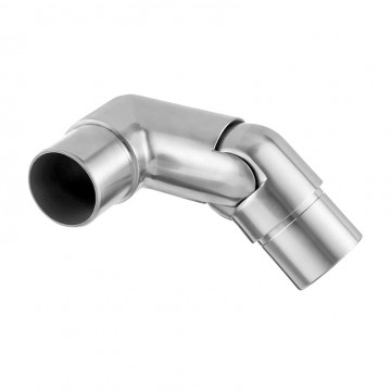 Winkelverbinder 0 bis 70 Grad für Rohr 48,3 x 2,0 mm verstellbar Edelstahl matt geschliffen Modell 0318