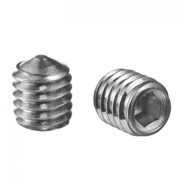 Gewindestift mit Innensechskant und Kegelkuppe, M5 x 6 mm, QS-93, A4-70 Edelstahl-316