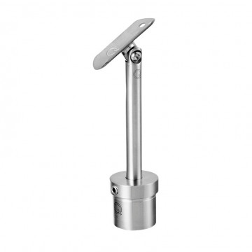 Geländerhalter verstellbar 42,4 x 2,0 mm für Trägerrohr 42,4 mm Edelstahl matt geschliffen Modell 0697