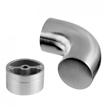 Gebogene Endkappe 90°, Rohr 42 mm, Modell 0739, Edelstahl