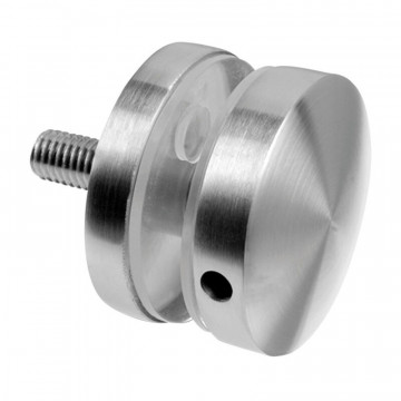 Glasadapter 50 mm flach Länge 10 mm Edelstahl matt poliert Modell 0747