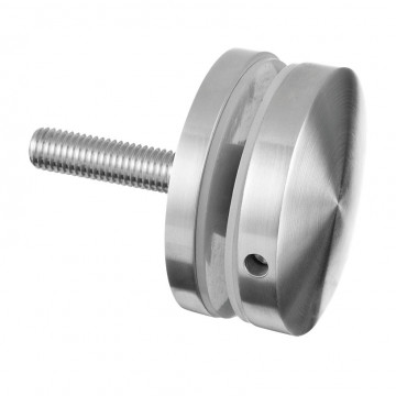 Glasadapter 70 mm flach Länge 10 mm Edelstahl matt poliert Modell 0748