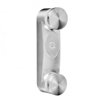 Glasadapter mit Rückwand 50 mm flach Länge 38 mm Edelstahl matt poliert Modell 0762