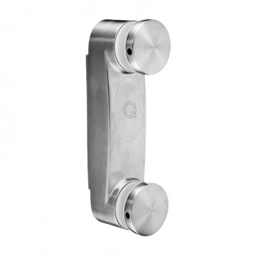 Glasadapter mit Rückwand verstellbar 50 mm flach Länge 38 mm Edelstahl matt poliert Modell 0766