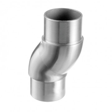Rohrverbinder 0 bis -90 Grad für Rohr 42,4 x 2,0 mm fest Edelstahl matt geschliffen Modell 0791