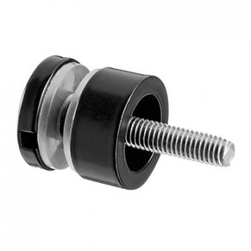 Glasadapter Ø 30 mm flach Länge M8 Zinkdruckguss schwarz beschichtet Modell 0746