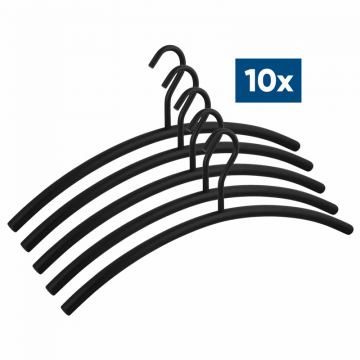 10x Kleiderbügel 16mm, offene Öse, Edelstahl, schwarz