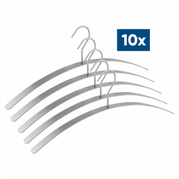 10x Kleiderbügel flach, offene Öse, Edelstahl