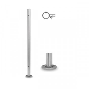 Baluster mit Gewindelöchern 42,4 x 2,0 mm 970 mm Edelstahl matt geschliffen Modell 0932