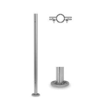 Baluster mit Gewindelöchern 42,4 x 2,0 mm 970 mm Edelstahl matt geschliffen Modell 0933