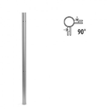 Balusterrohr mit Gewindelöchern 90° 42,4 x 2,0 mm 1250 mm Edelstahl matt geschliffen Modell 0937
