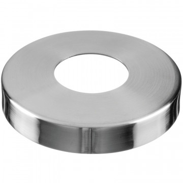 Niedriger Deckel für Anschweißflanschrohr 42,4 mm Edelstahl matt geschliffen Modell 0512