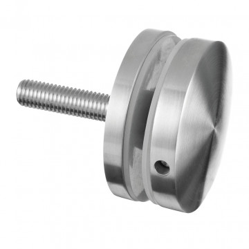 Glasadapter 60 mm flach Länge 10 mm Edelstahl matt poliert Modell 0745